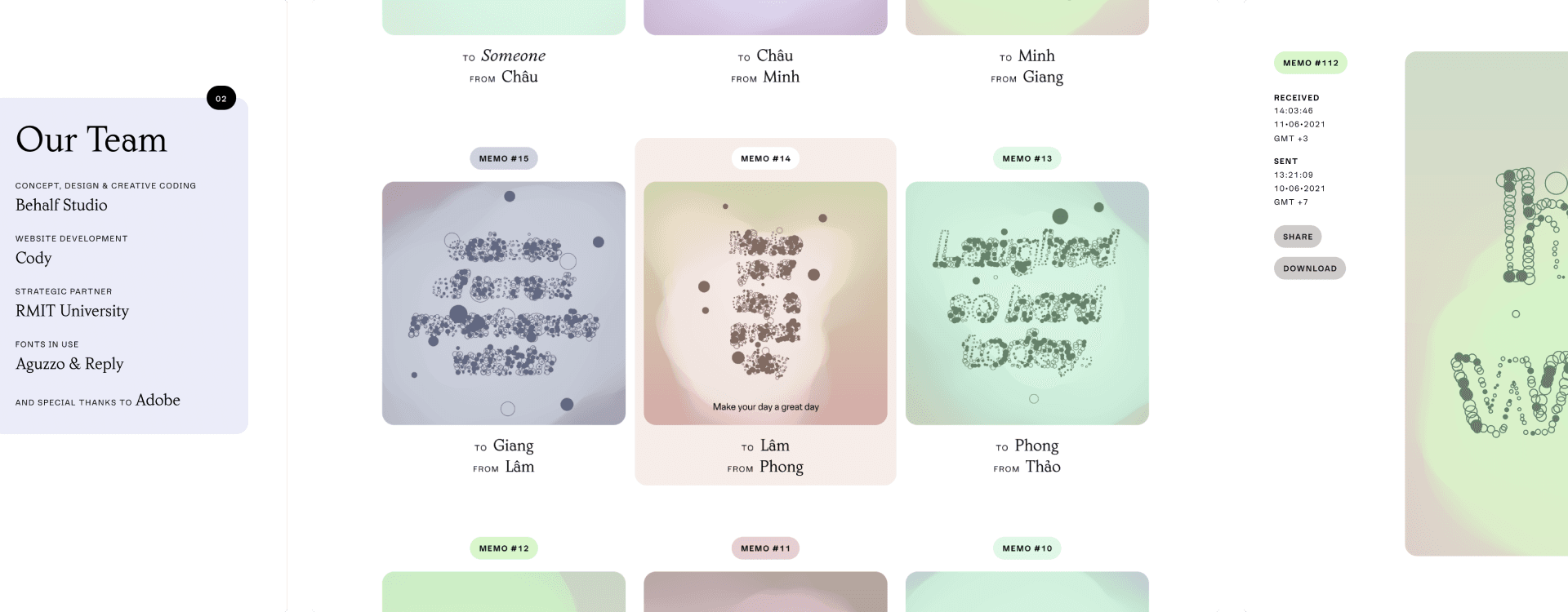 Memos to Make Sense of Us